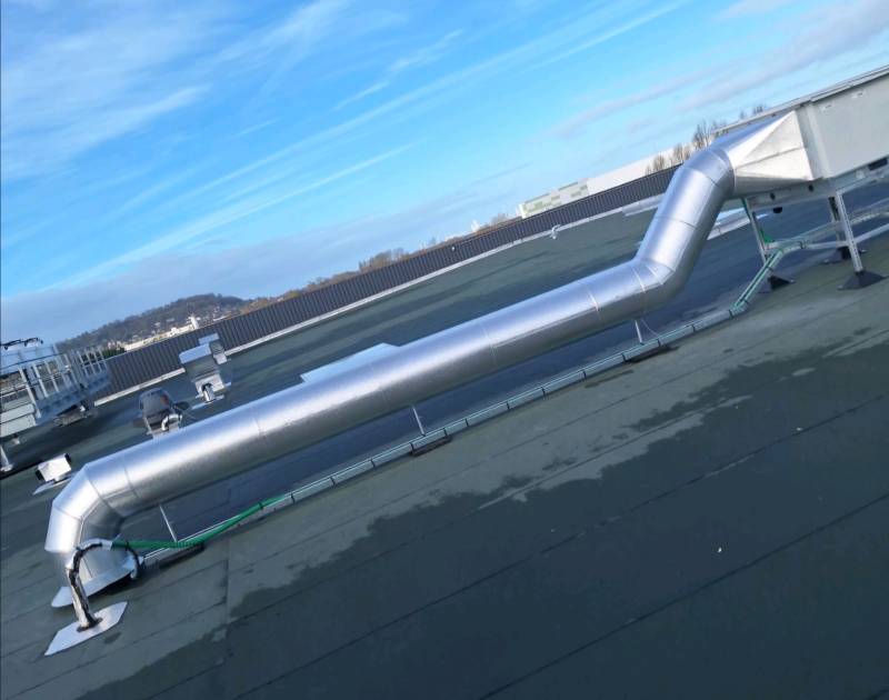 Calorifuge gaine de ventilation finition tôle aluminium STUCCO Honfleur 76