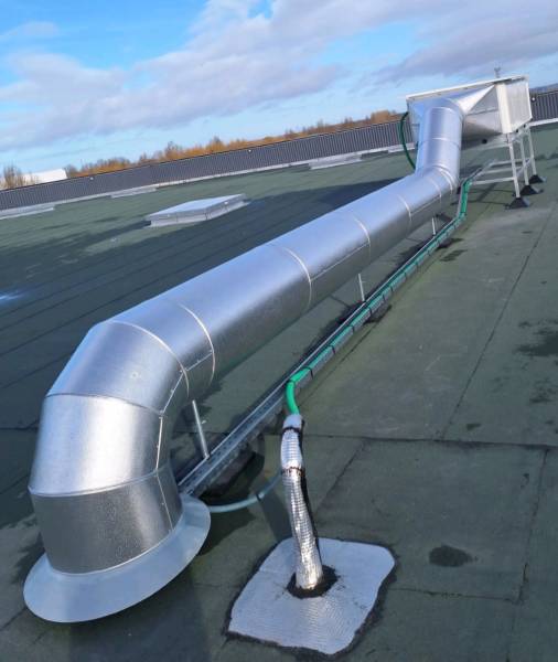 Calorifuge gaine de ventilation finition tôle aluminium STUCCO Honfleur 76